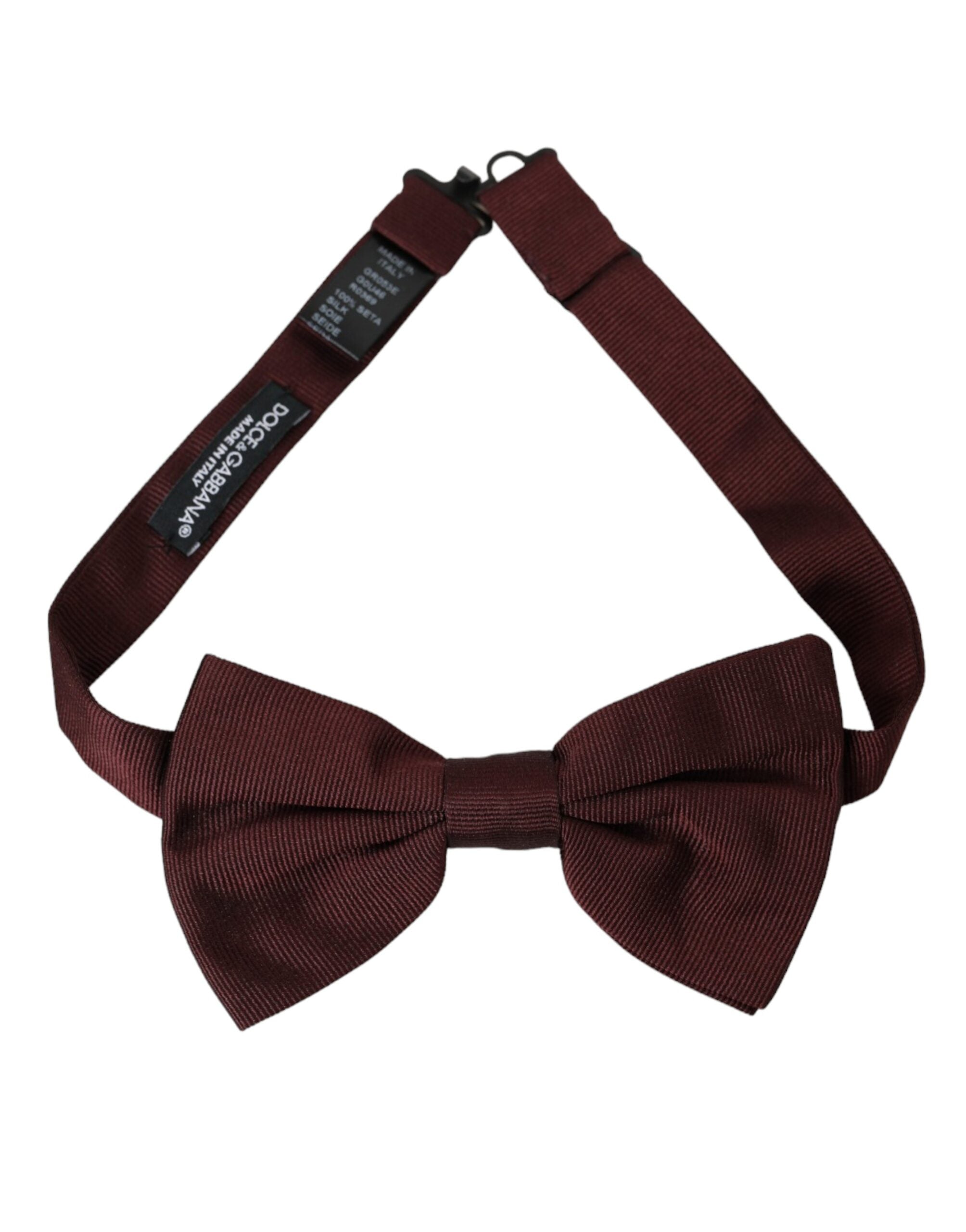 Dolce & Gabbana Maroon Silk Adjustable Neck Men Bow Tie - Luksusmuotia Dolce & Gabbana - Tutustu YVES JAVANNI® 