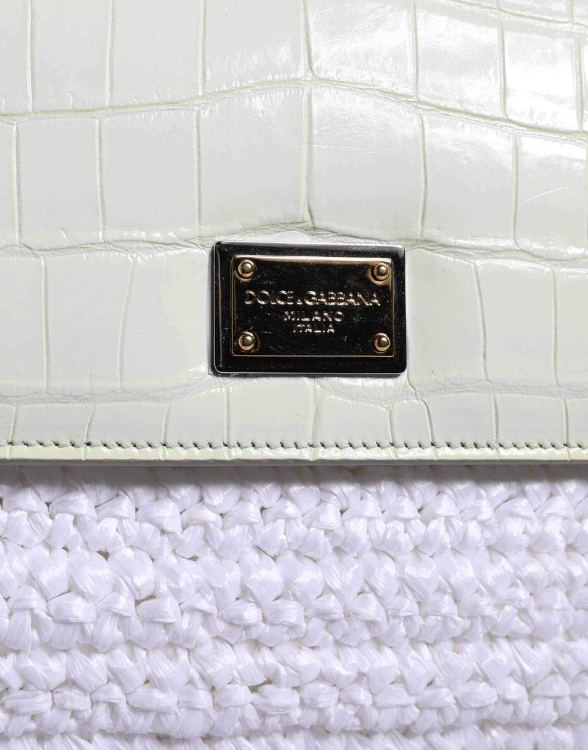 Dolce & Gabbana White Rafia Leather SICILY Crossbody Bag - Luksuslaukut ja asusteet Dolce & Gabbana - Tutustu YVES JAVANNI® 