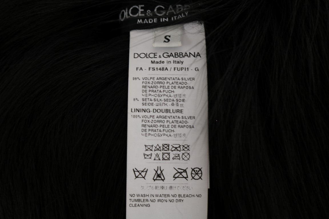 Dolce & Gabbana Elegant Black Silver Fox Fur Scarf - Luksusmuotia Dolce & Gabbana - Tutustu YVES JAVANNI® 