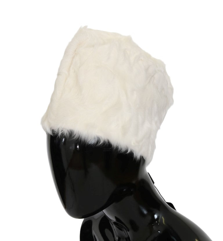 Dolce & Gabbana Elegant White Fur Beanie Luxury Winter Hat - Luksusmuotia Dolce & Gabbana - Tutustu YVES JAVANNI® 