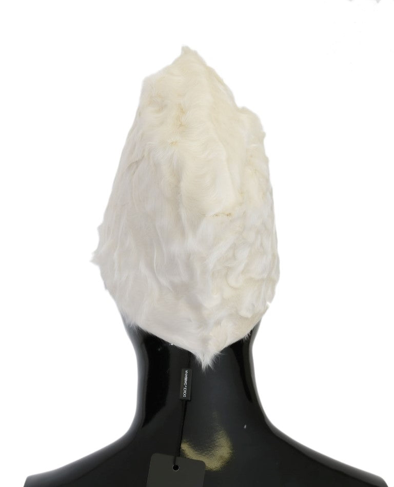 Dolce & Gabbana Elegant White Fur Beanie Luxury Winter Hat - Luksusmuotia Dolce & Gabbana - Tutustu YVES JAVANNI® 