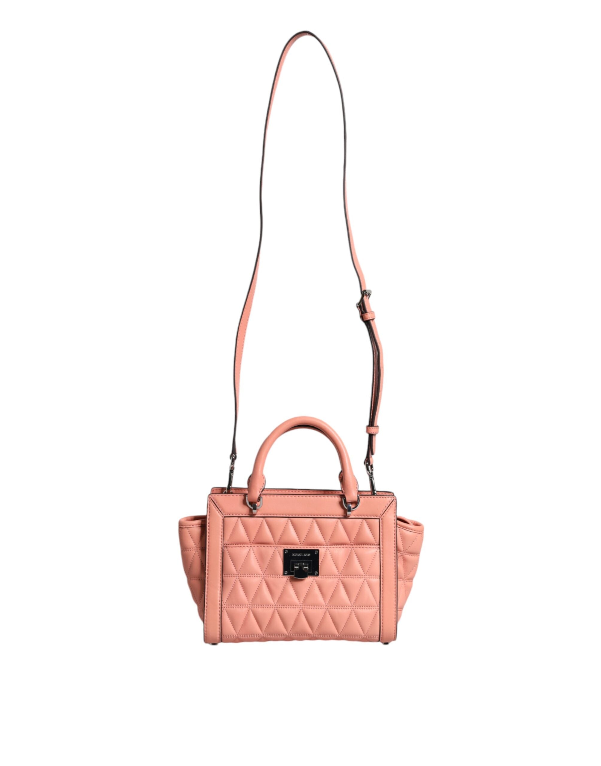 Michael Kors Peach Quilted Leather Logo Crossbody VIVIANNE Messenger Bag - Luksuslaukut ja asusteet Michael Kors - Tutustu YVES JAVANNI® 