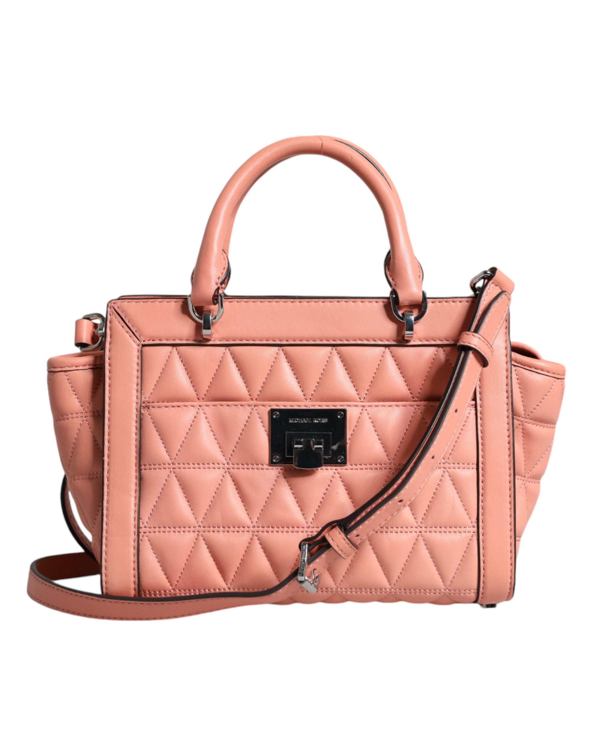 Michael Kors Peach Quilted Leather Logo Crossbody VIVIANNE Messenger Bag - Luksuslaukut ja asusteet Michael Kors - Tutustu YVES JAVANNI® 