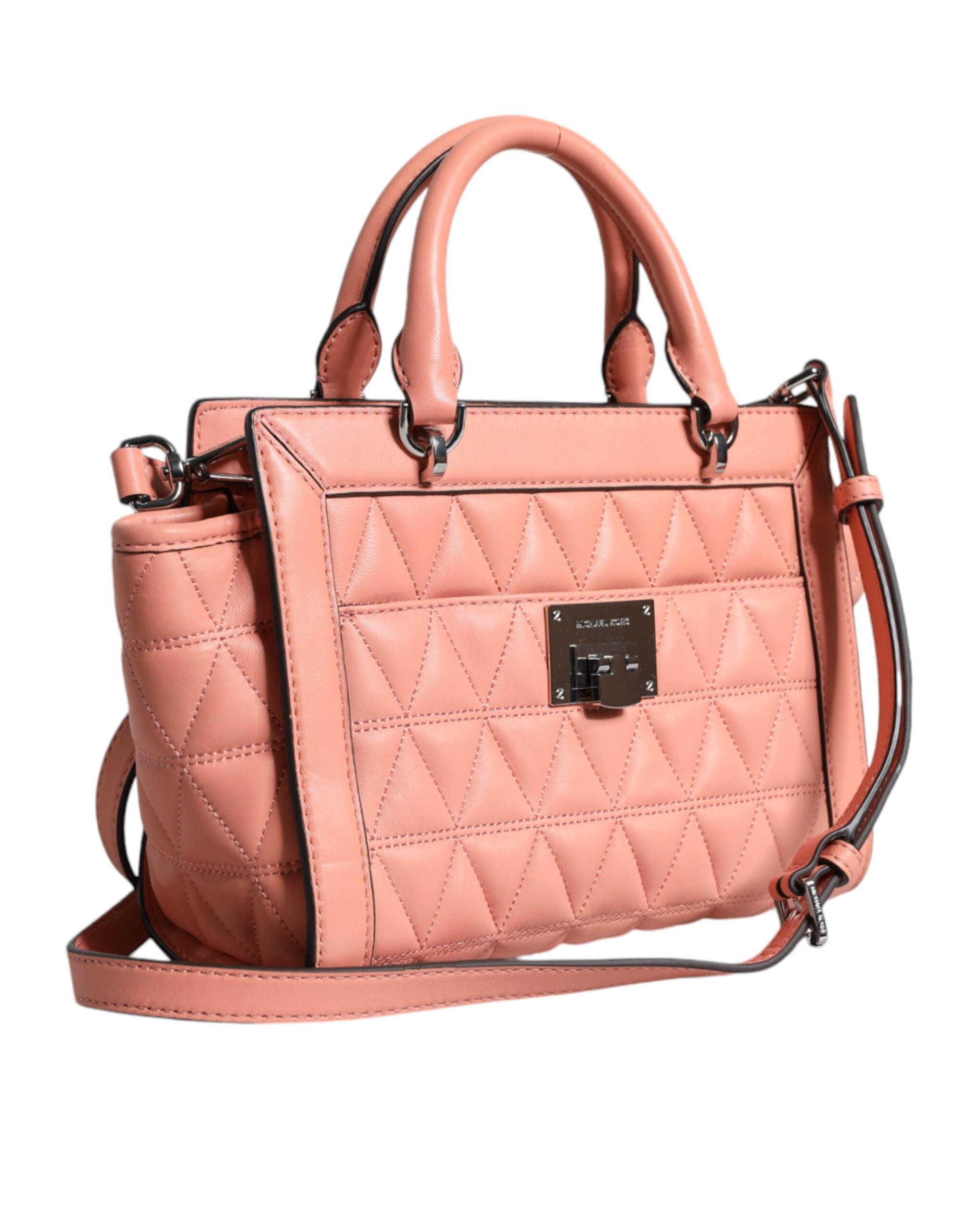 Michael Kors Peach Quilted Leather Logo Crossbody VIVIANNE Messenger Bag - Luksuslaukut ja asusteet Michael Kors - Tutustu YVES JAVANNI® 