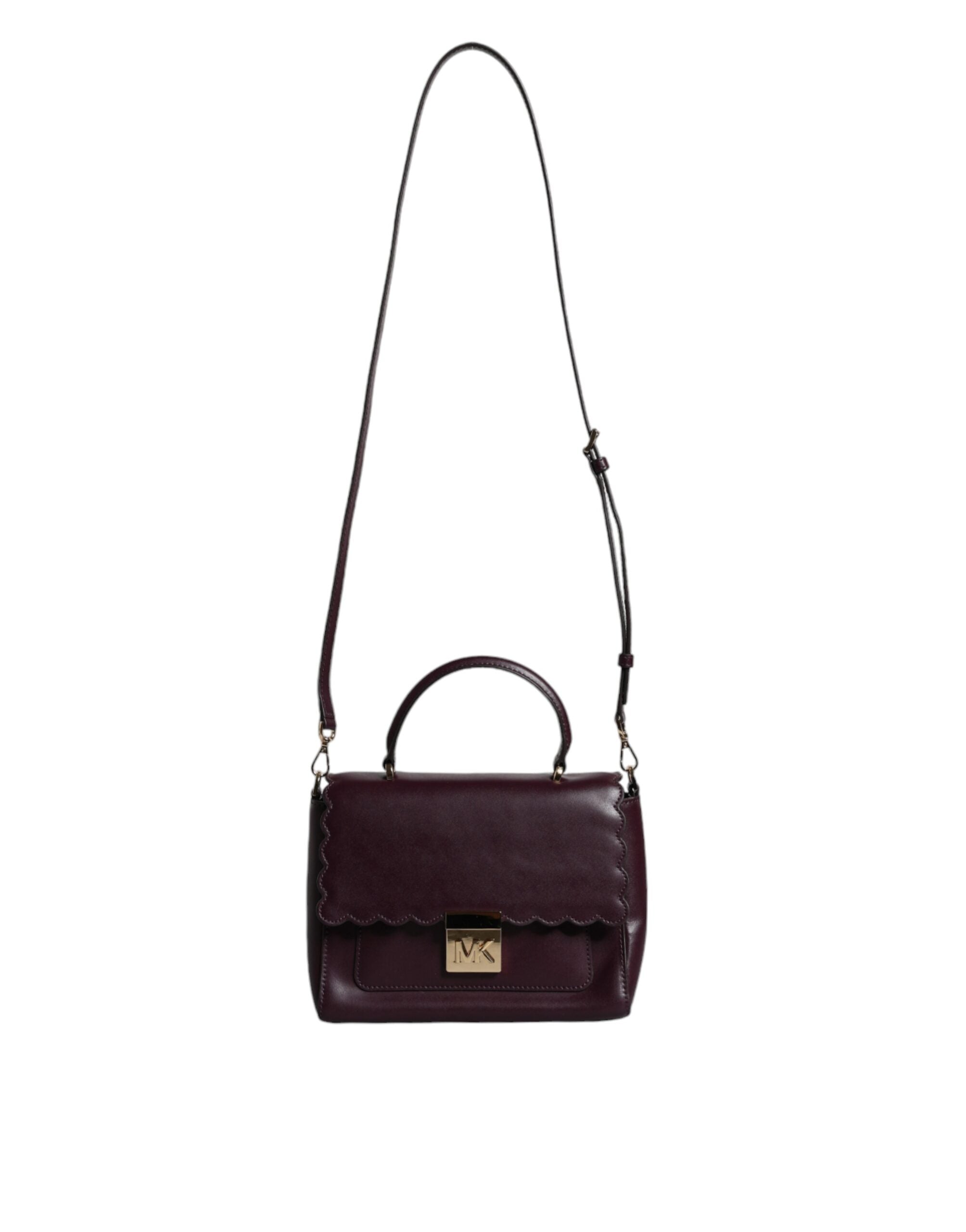 Michael Kors Purple Leather Logo Plaque Crossbody MINDY Satchel Bag - Luksuslaukut ja asusteet Michael Kors - Tutustu YVES JAVANNI® 