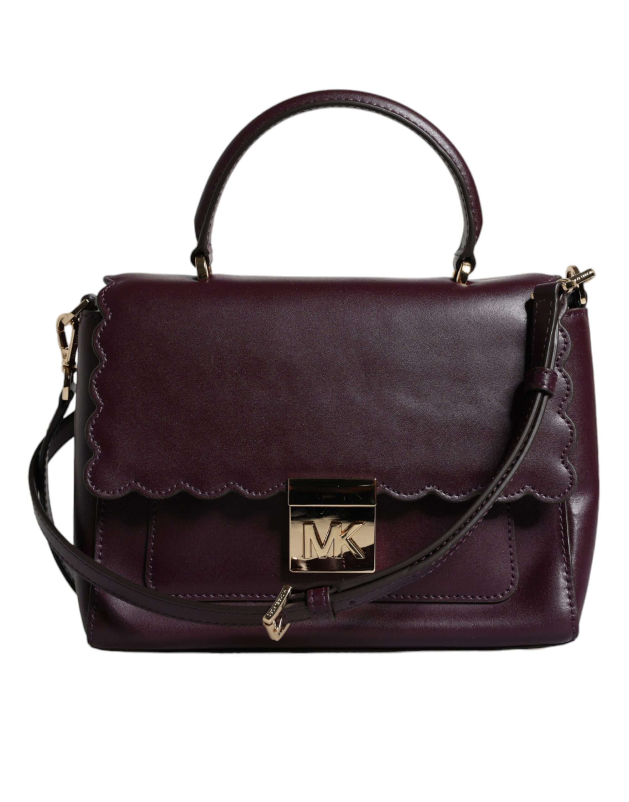 Michael Kors Purple Leather Logo Plaque Crossbody MINDY Satchel Bag - Luksuslaukut ja asusteet Michael Kors - Tutustu YVES JAVANNI® 