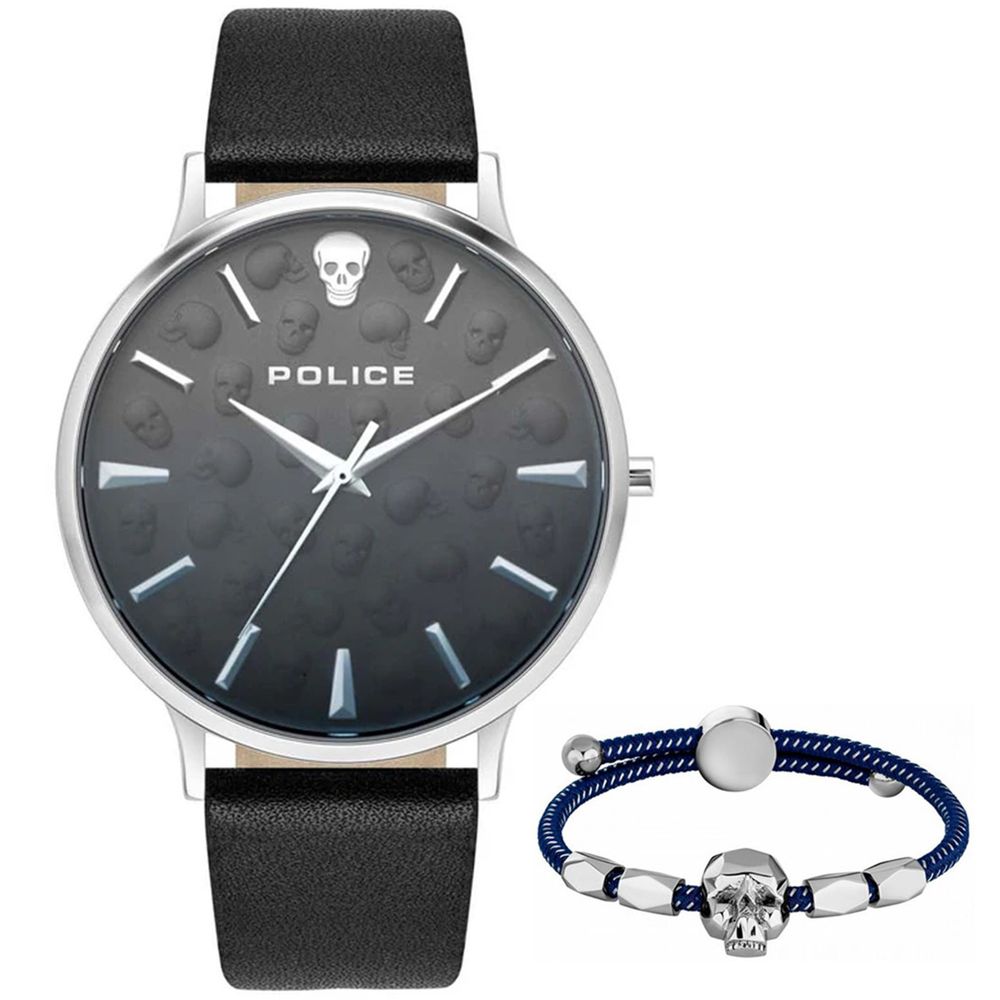 Police Black Leather Watch - Luksuslaukut ja asusteet Police - Tutustu YVES JAVANNI® 