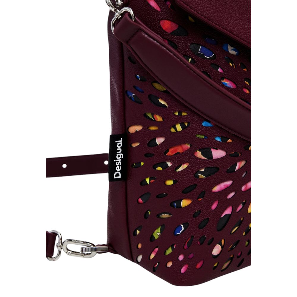 Desigual Bordeaux Polyethylene Backpack - Luksuslaukut ja asusteet Desigual - Tutustu YVES JAVANNI® 