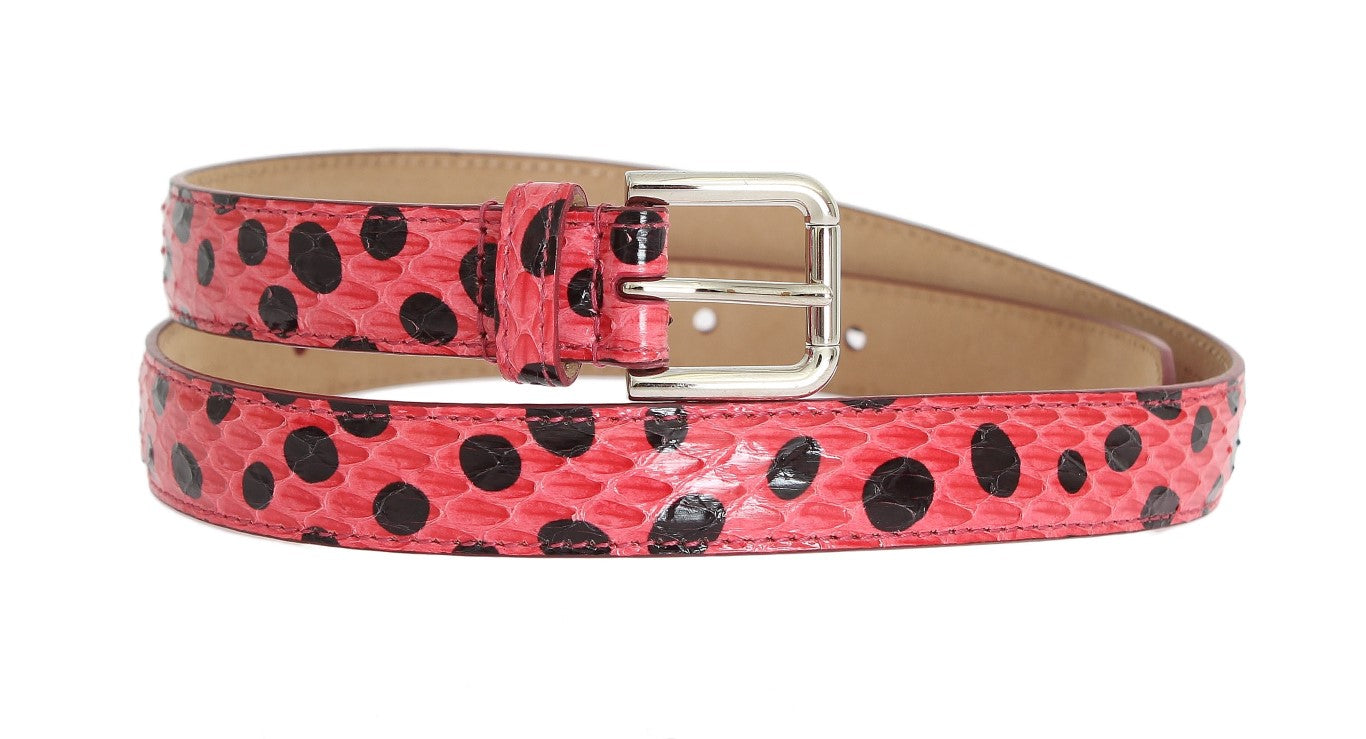 Dolce & Gabbana Polka Dot Snakeskin Belt with Silver Buckle - Luksuslaukut ja asusteet Dolce & Gabbana - Tutustu YVES JAVANNI® 