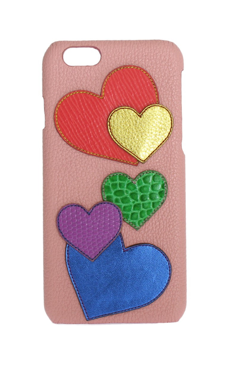 Dolce & Gabbana Chic Pink Leather Heart-Embellished Phone Cover - Luksuslaukut ja asusteet Dolce & Gabbana - Tutustu YVES JAVANNI® 