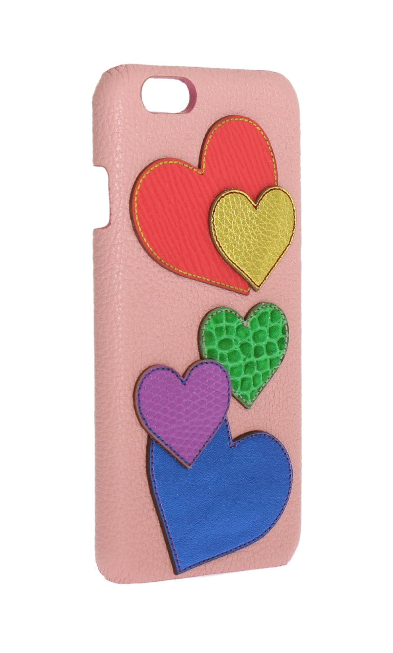 Dolce & Gabbana Chic Pink Leather Heart-Embellished Phone Cover - Luksusmuotia Dolce & Gabbana - Tutustu YVES JAVANNI® 