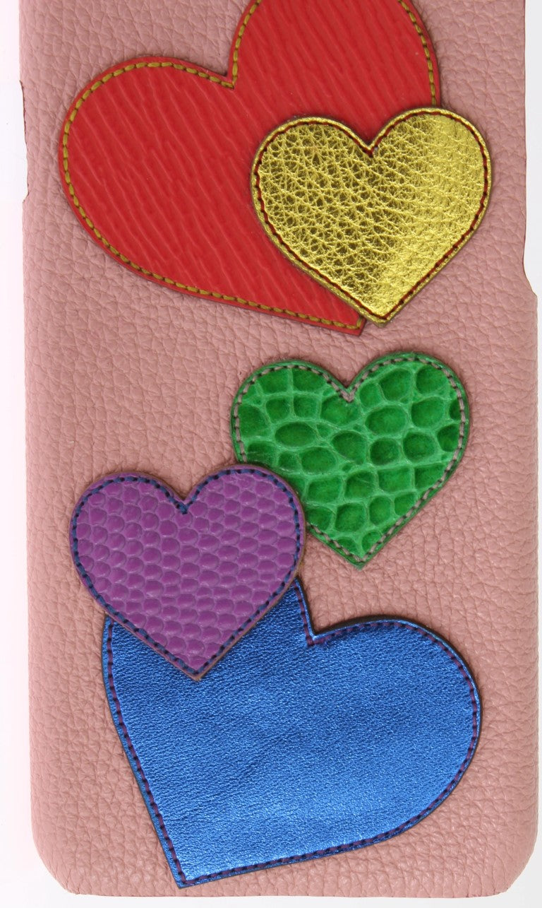 Dolce & Gabbana Chic Pink Leather Heart-Embellished Phone Cover - Luksusmuotia Dolce & Gabbana - Tutustu YVES JAVANNI® 