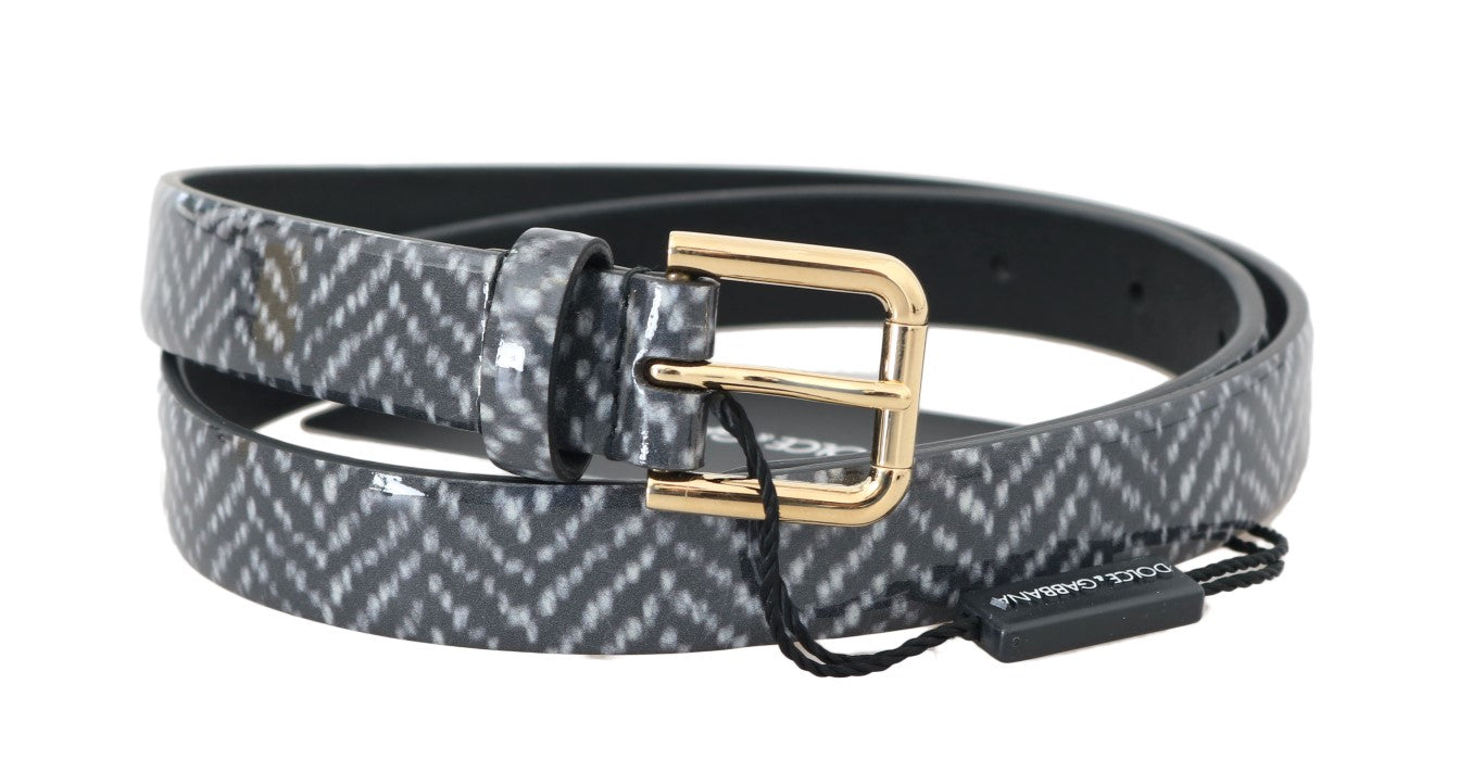 Dolce & Gabbana Elegant Chevron Leather Waist Belt - Luksuslaukut ja asusteet Dolce & Gabbana - Tutustu YVES JAVANNI® 