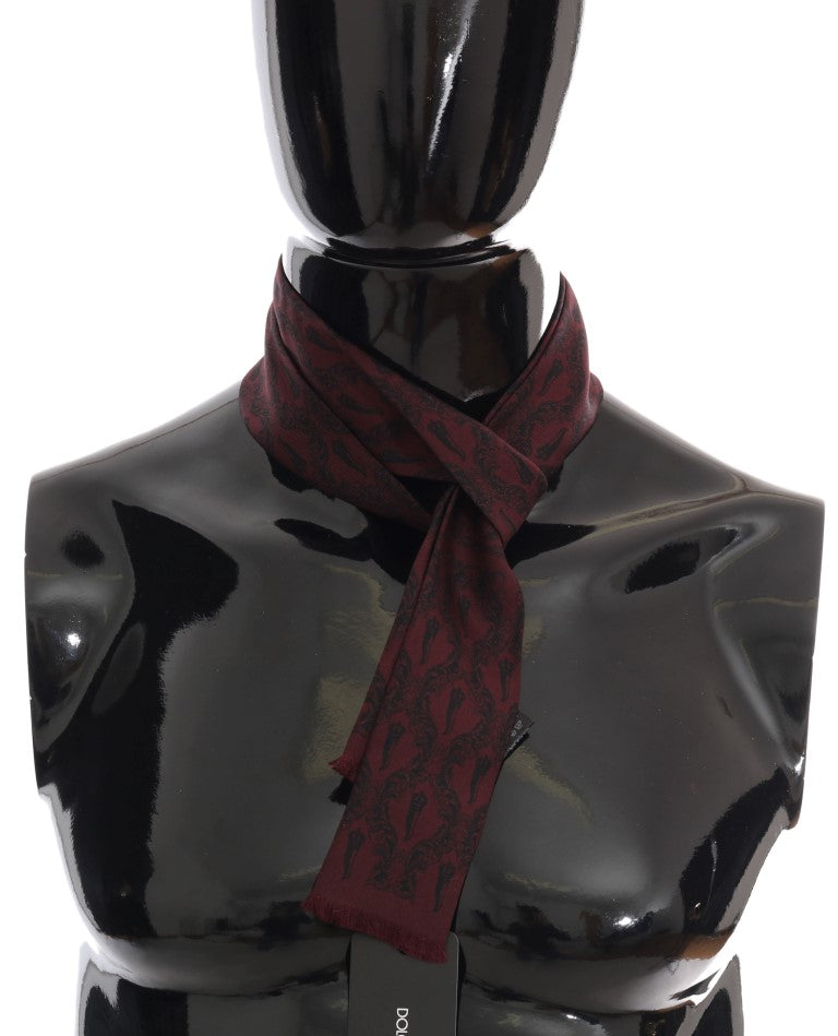 Dolce & Gabbana Silk Bordeaux Crown Chili Print Mens Scarf - Luksuslaukut ja asusteet Dolce & Gabbana - Tutustu YVES JAVANNI® 