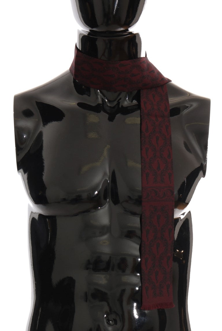 Dolce & Gabbana Silk Bordeaux Crown Chili Print Mens Scarf - Luksusmuotia Dolce & Gabbana - Tutustu YVES JAVANNI® 