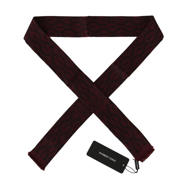 Dolce & Gabbana Silk Bordeaux Crown Chili Print Mens Scarf - Luksuslaukut ja asusteet Dolce & Gabbana - Tutustu YVES JAVANNI® 