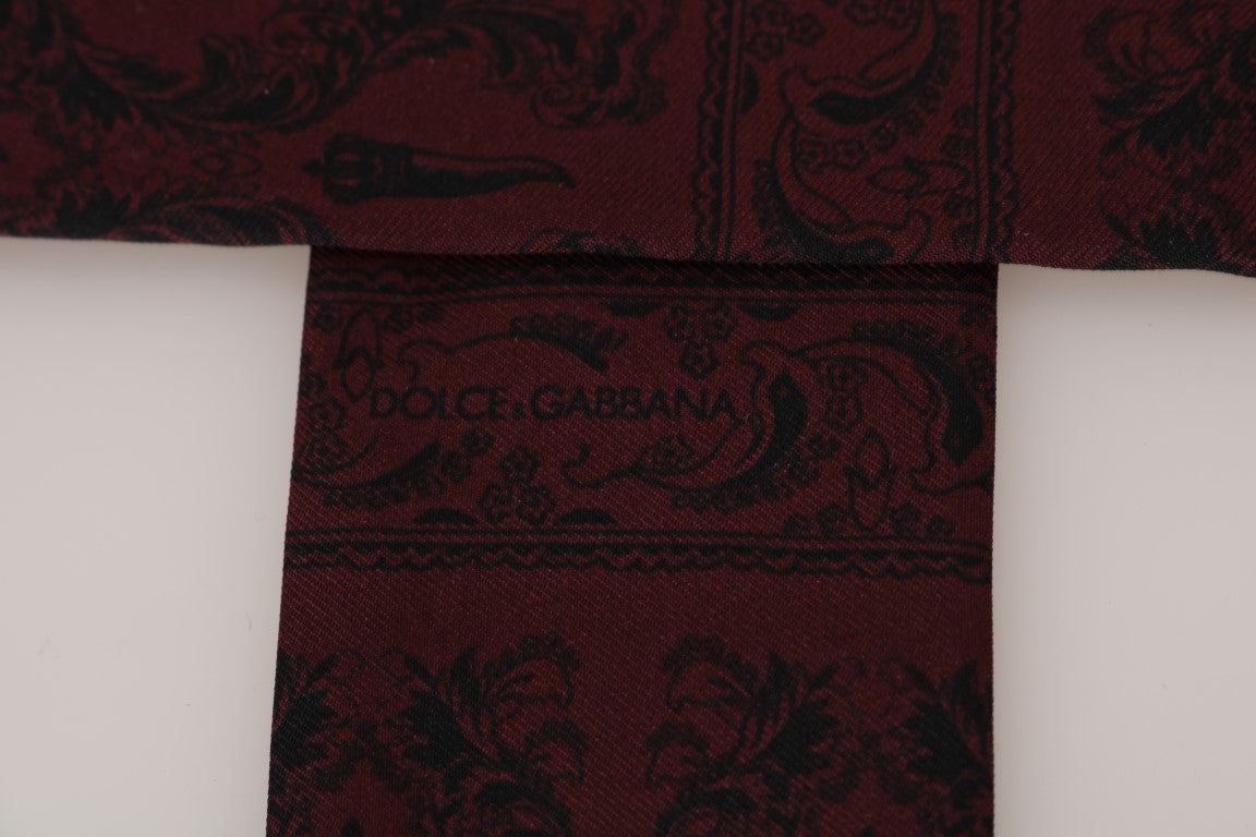 Dolce & Gabbana Silk Bordeaux Crown Chili Print Mens Scarf - Luksuslaukut ja asusteet Dolce & Gabbana - Tutustu YVES JAVANNI® 