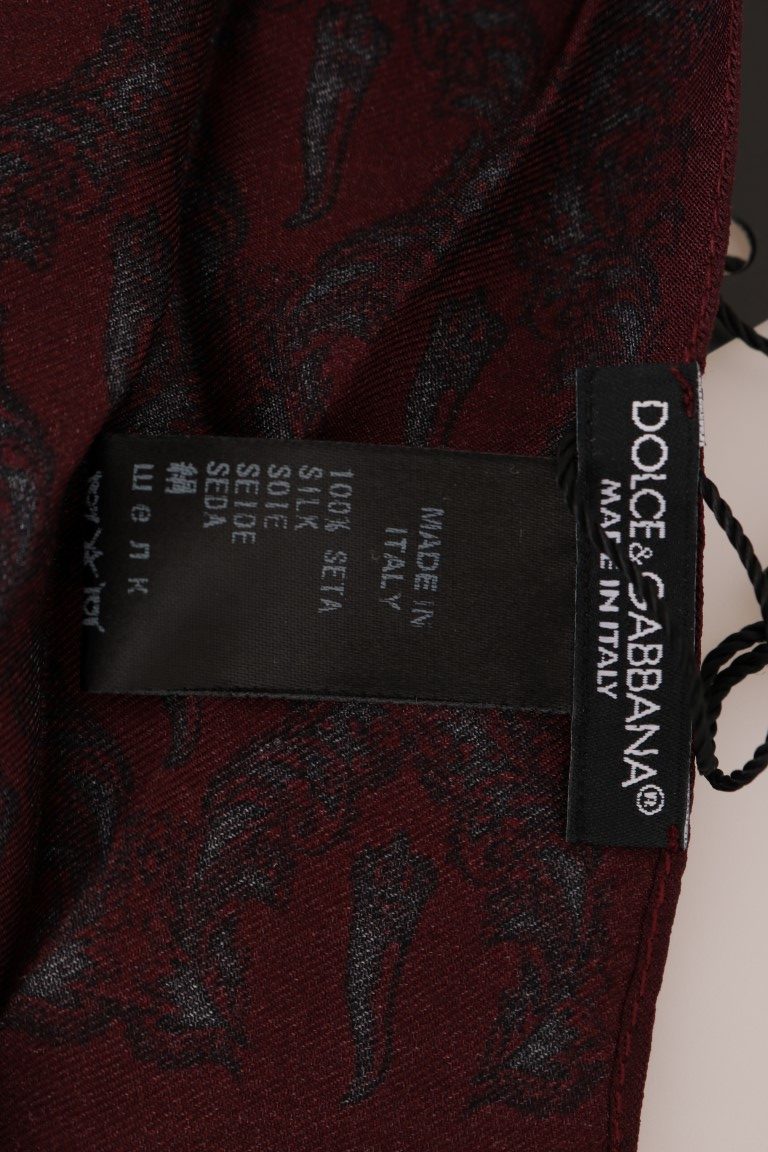 Dolce & Gabbana Silk Bordeaux Crown Chili Print Mens Scarf - Luksuslaukut ja asusteet Dolce & Gabbana - Tutustu YVES JAVANNI® 