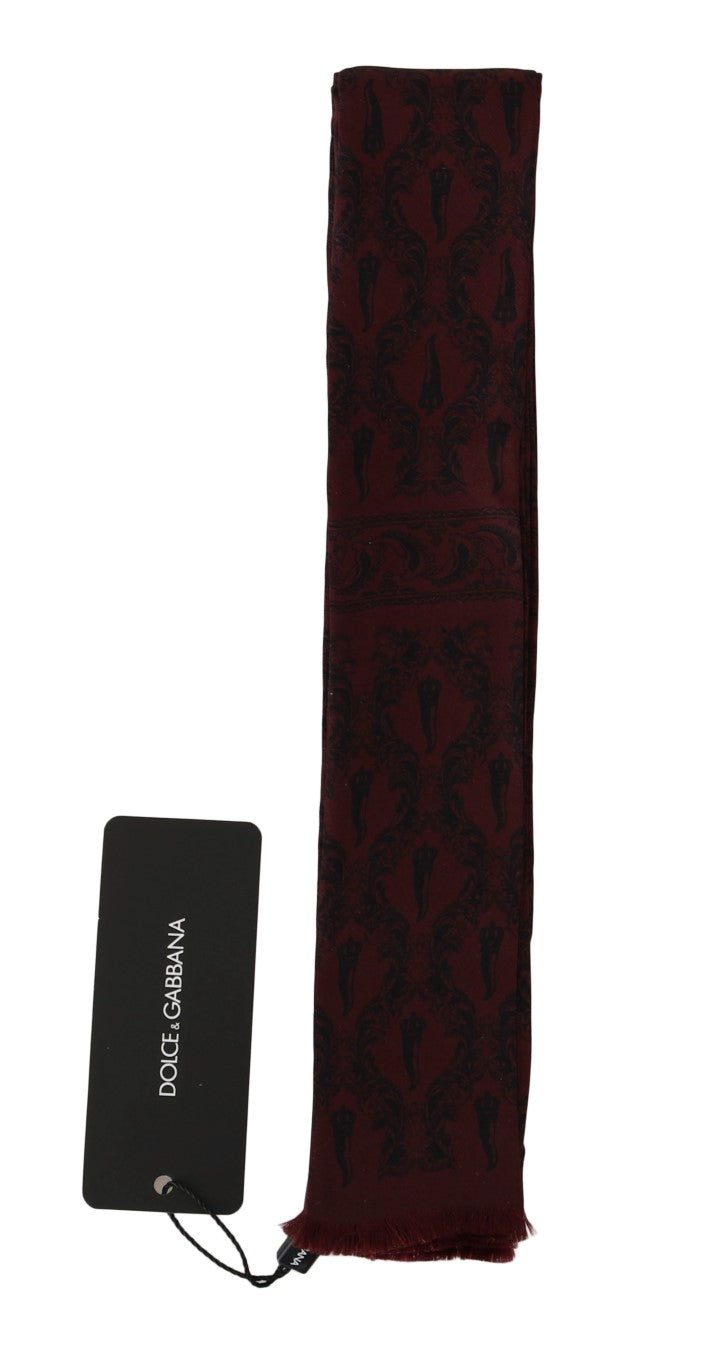 Dolce & Gabbana Silk Bordeaux Crown Chili Print Mens Scarf - Luksuslaukut ja asusteet Dolce & Gabbana - Tutustu YVES JAVANNI® 