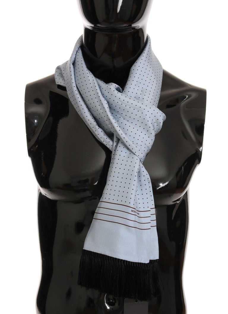 Dolce & Gabbana Elegant Blue Silk Polka Dot Men's Scarf - Luksuslaukut ja asusteet Dolce & Gabbana - Tutustu YVES JAVANNI® 