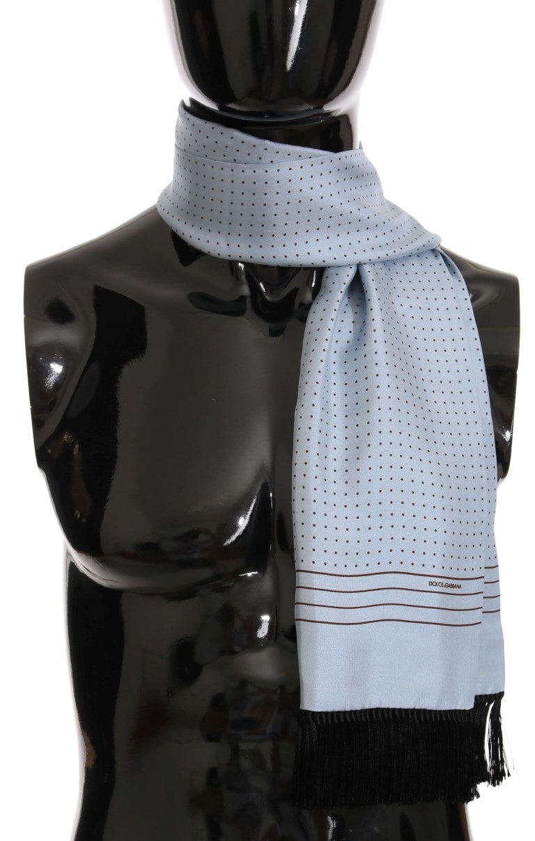 Dolce & Gabbana Elegant Blue Silk Polka Dot Men's Scarf - Luksuslaukut ja asusteet Dolce & Gabbana - Tutustu YVES JAVANNI® 