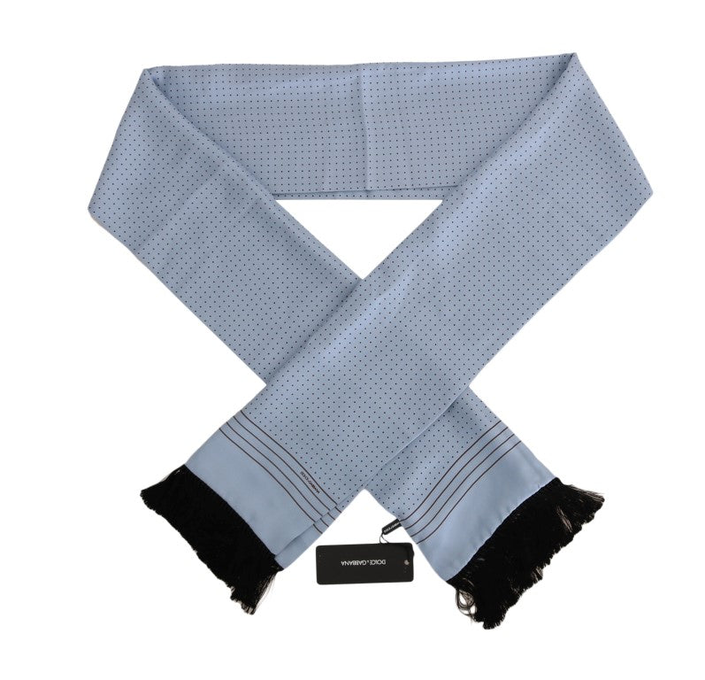 Dolce & Gabbana Elegant Blue Silk Polka Dot Men's Scarf - Luksuslaukut ja asusteet Dolce & Gabbana - Tutustu YVES JAVANNI® 