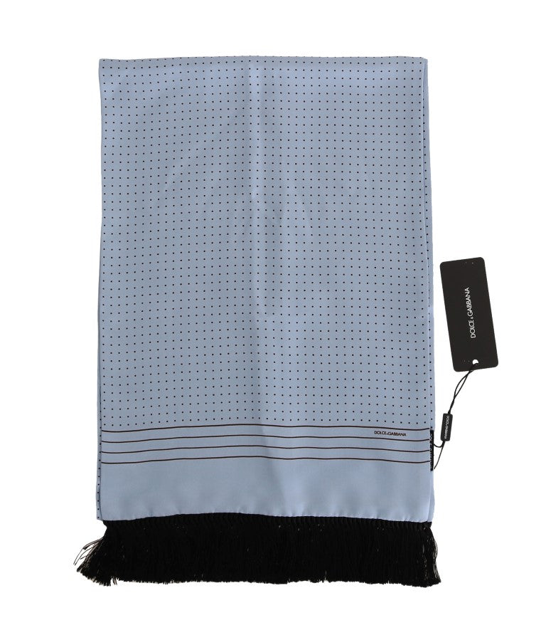 Dolce & Gabbana Elegant Blue Silk Polka Dot Men's Scarf - Luksuslaukut ja asusteet Dolce & Gabbana - Tutustu YVES JAVANNI® 