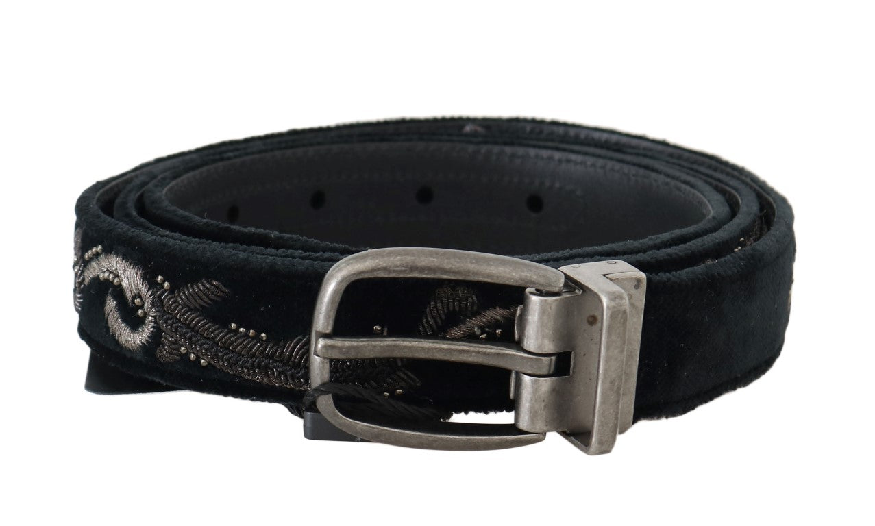 Dolce & Gabbana Elegant Black Cotton-Leather Men's Belt - Luksusmuotia Dolce & Gabbana - Tutustu YVES JAVANNI® 