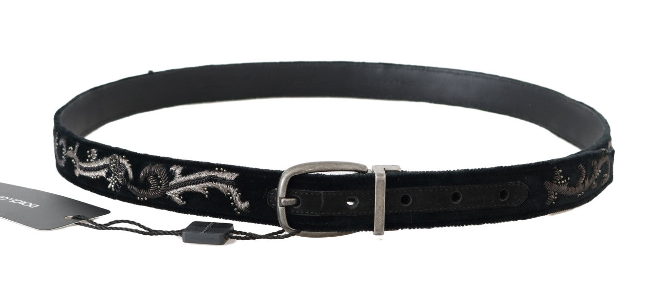 Dolce & Gabbana Elegant Black Cotton-Leather Men's Belt - Luksusmuotia Dolce & Gabbana - Tutustu YVES JAVANNI® 