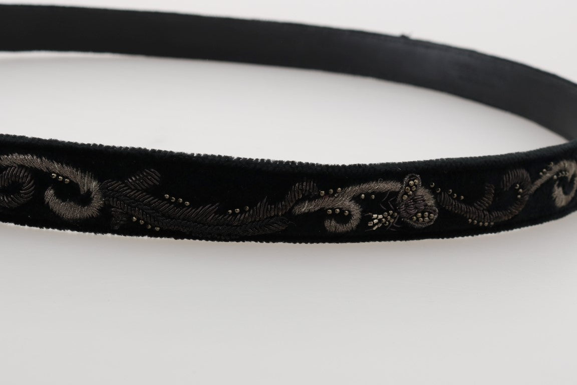 Dolce & Gabbana Elegant Black Cotton-Leather Men's Belt - Luksuslaukut ja asusteet Dolce & Gabbana - Tutustu YVES JAVANNI® 