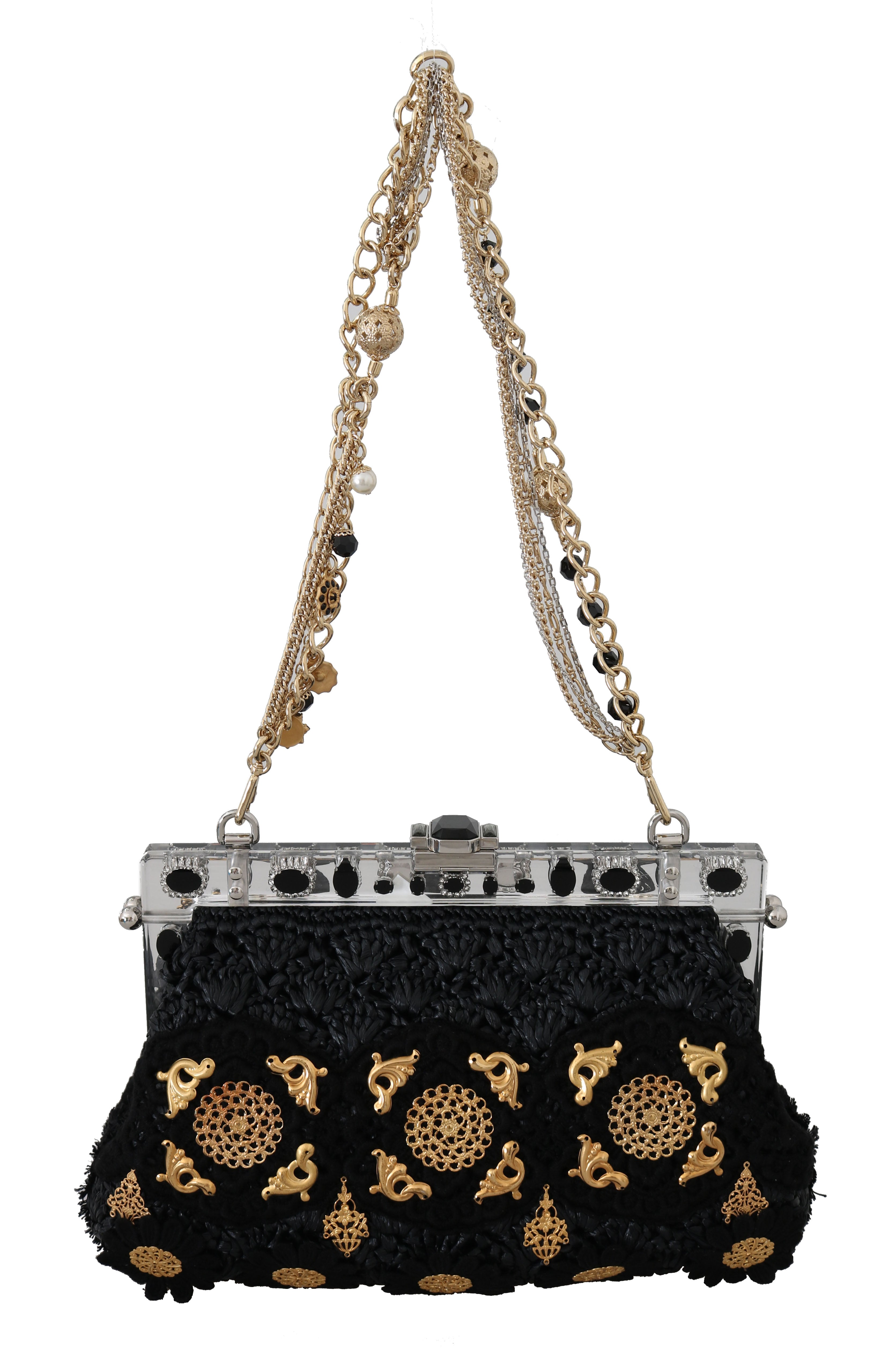 Dolce & Gabbana Black Tassel Gold Baroque Crystal Evening Clutch - Luksusmuotia Dolce & Gabbana - Tutustu YVES JAVANNI® 