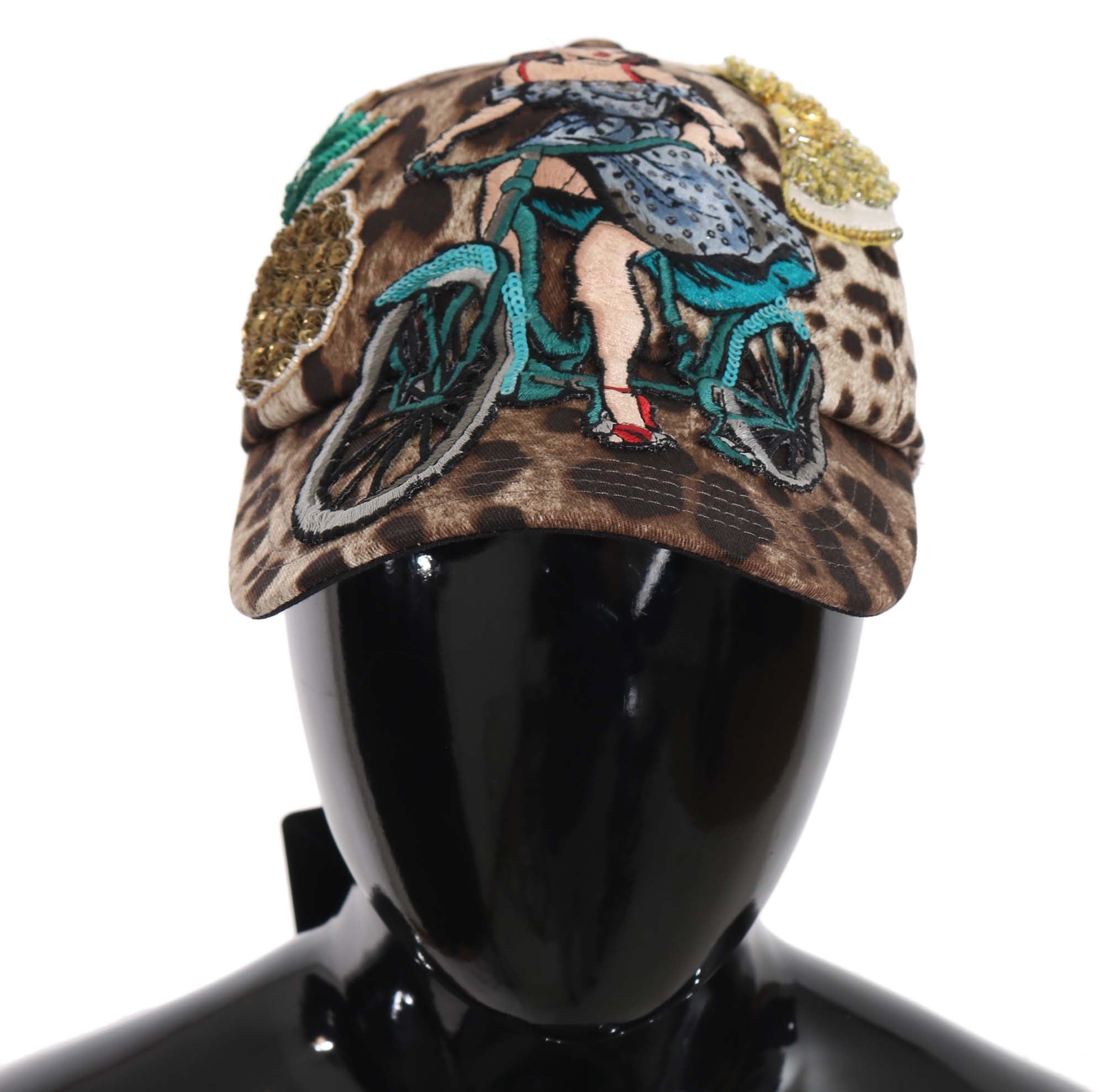 Dolce & Gabbana Elegant Sequined Leopard Baseball Cap - Luksusmuotia Dolce & Gabbana - Tutustu YVES JAVANNI® 