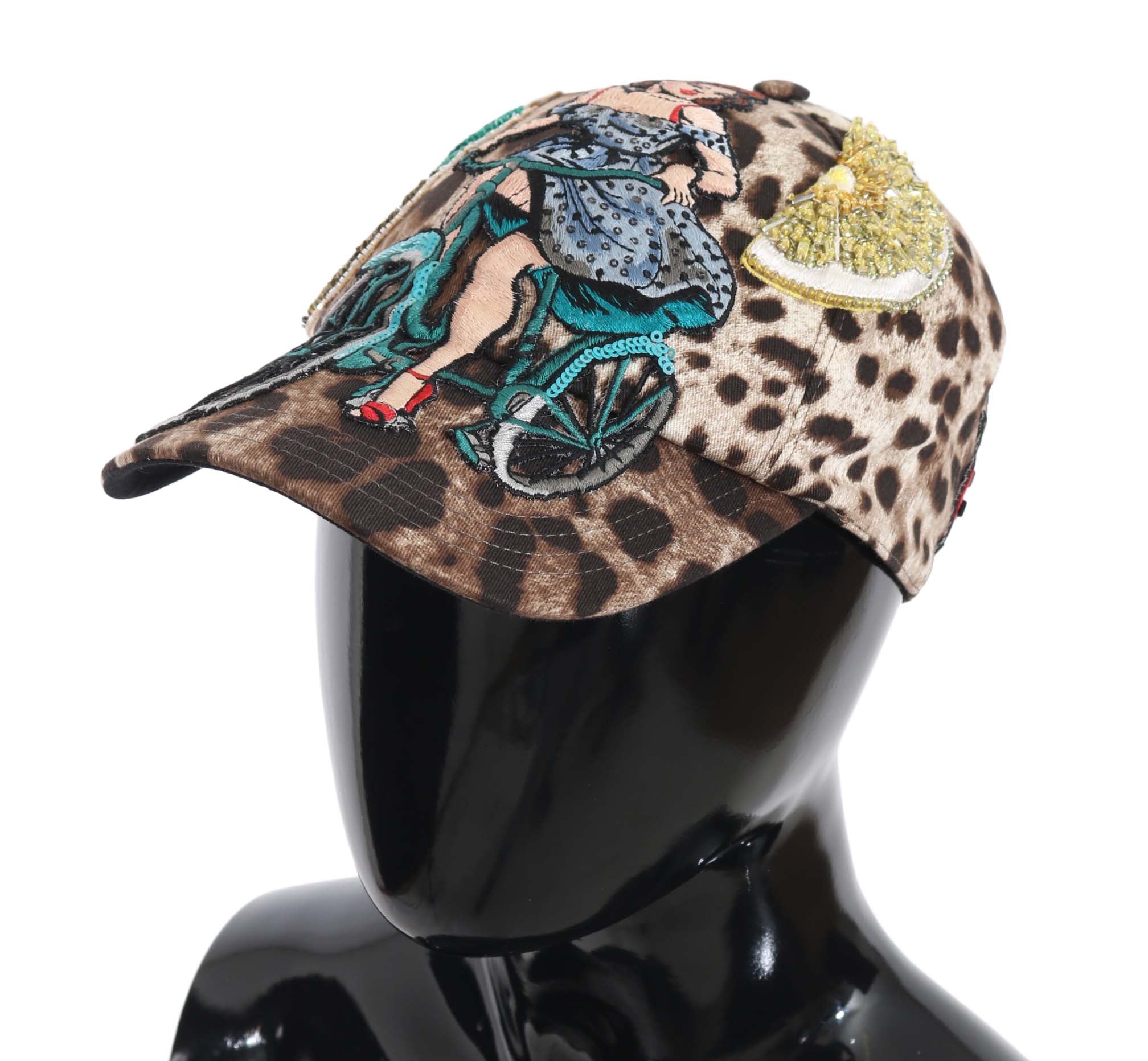 Dolce & Gabbana Elegant Sequined Leopard Baseball Cap - Luksusmuotia Dolce & Gabbana - Tutustu YVES JAVANNI® 