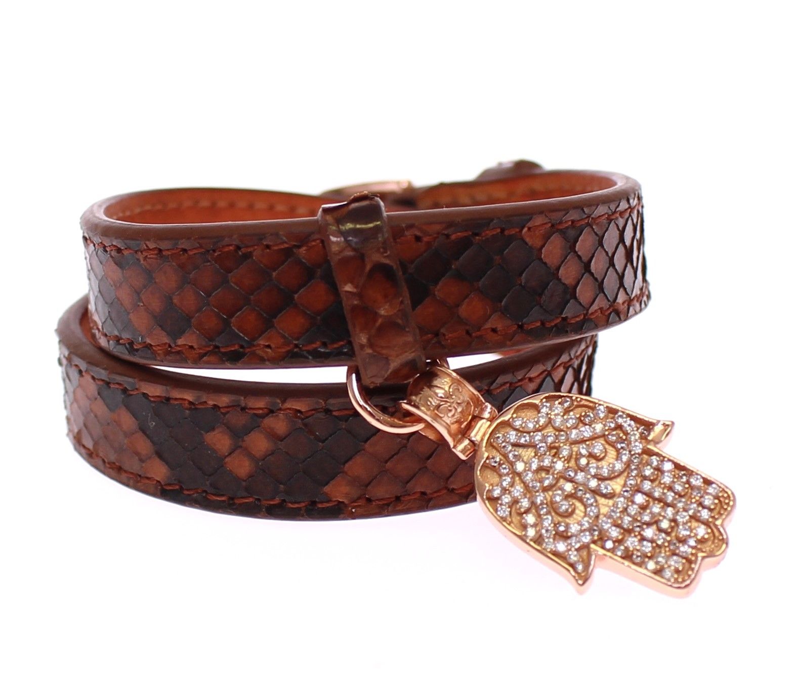 Nialaya Chic Snakeskin Leather & Gold Cuff Bracelet - Luxury from Nialaya - Shop at YVES JAVANNI