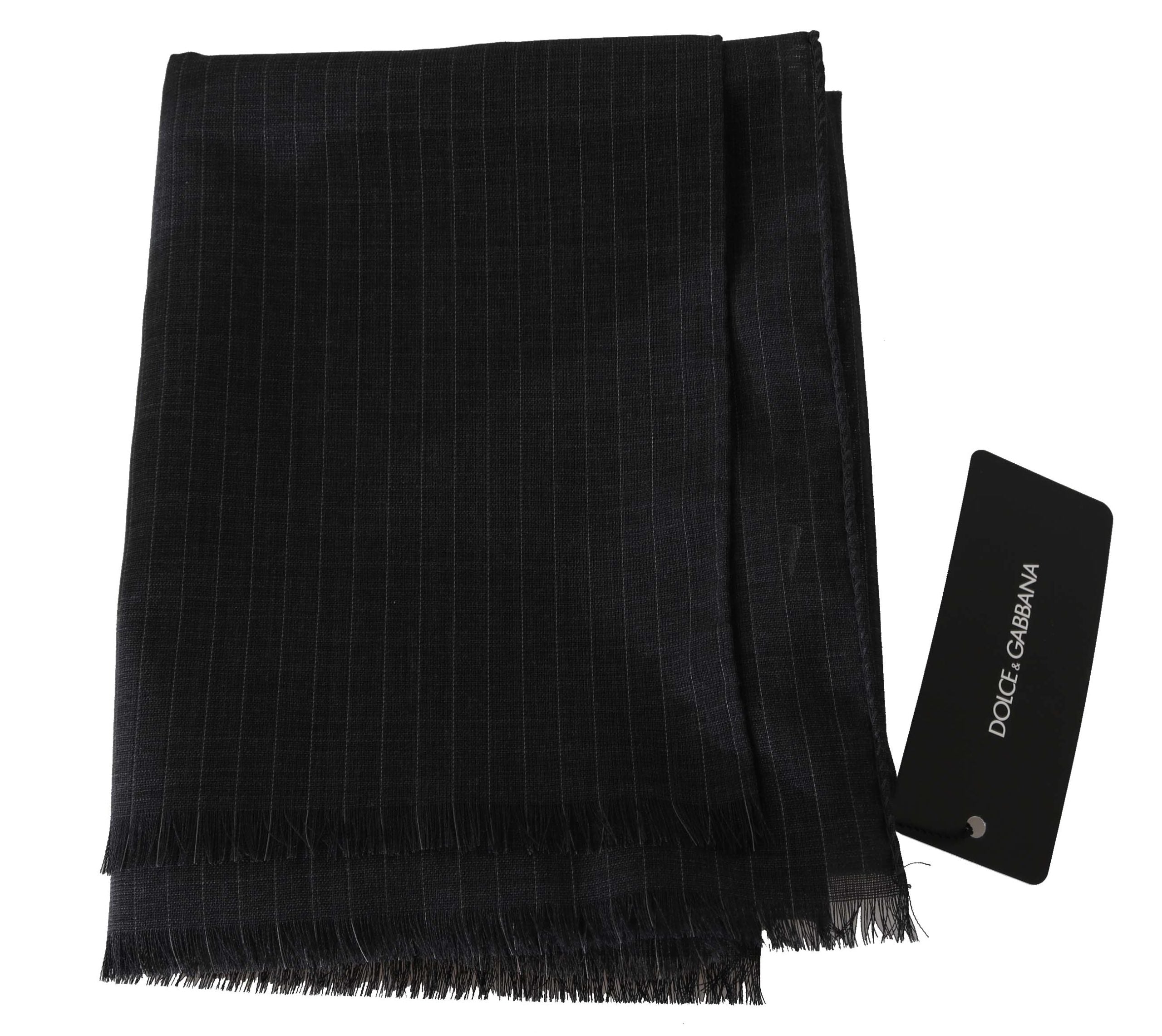 Dolce & Gabbana Elegant Gray Striped Wool Men's Scarf - Luksuslaukut ja asusteet Dolce & Gabbana - Tutustu YVES JAVANNI® 