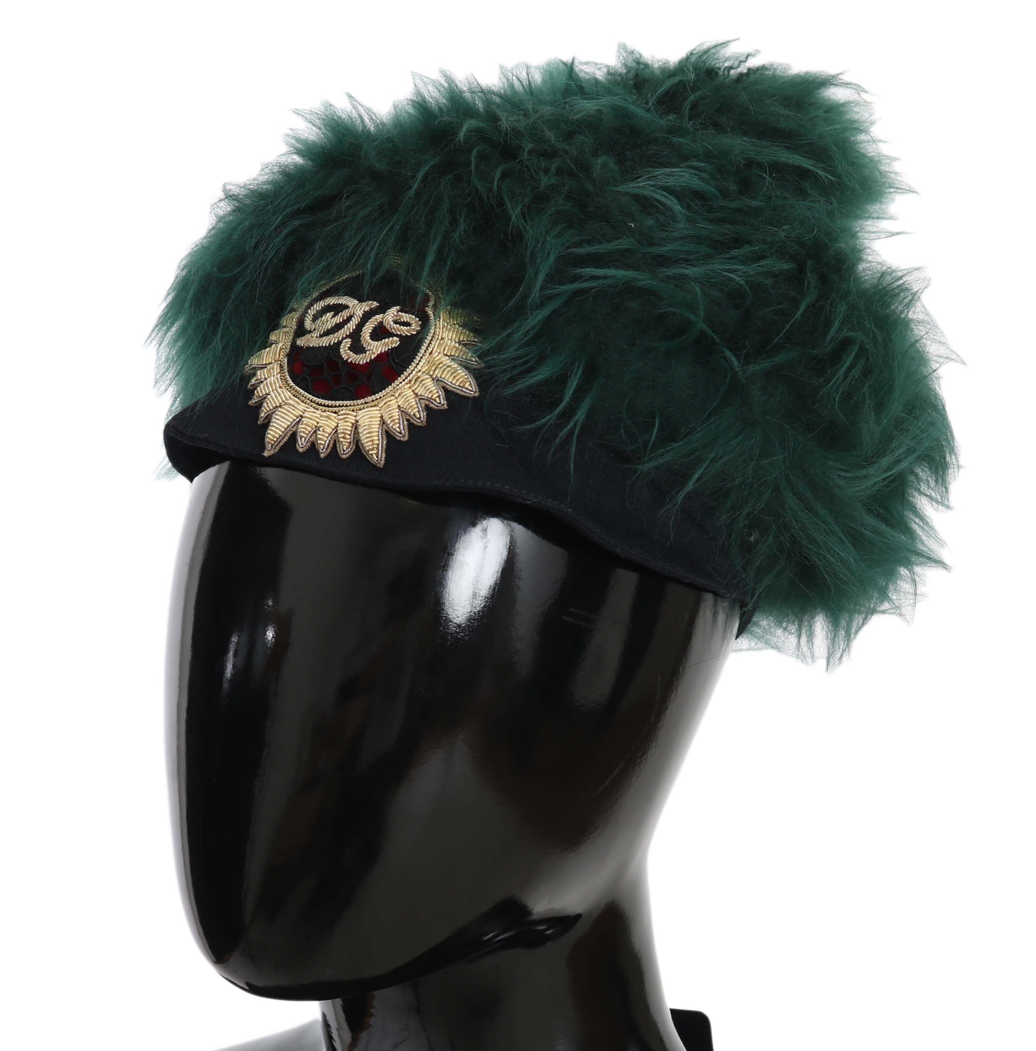 Dolce & Gabbana Elegant Emerald Cashmere Cloche Cap - Luksusmuotia Dolce & Gabbana - Tutustu YVES JAVANNI® 