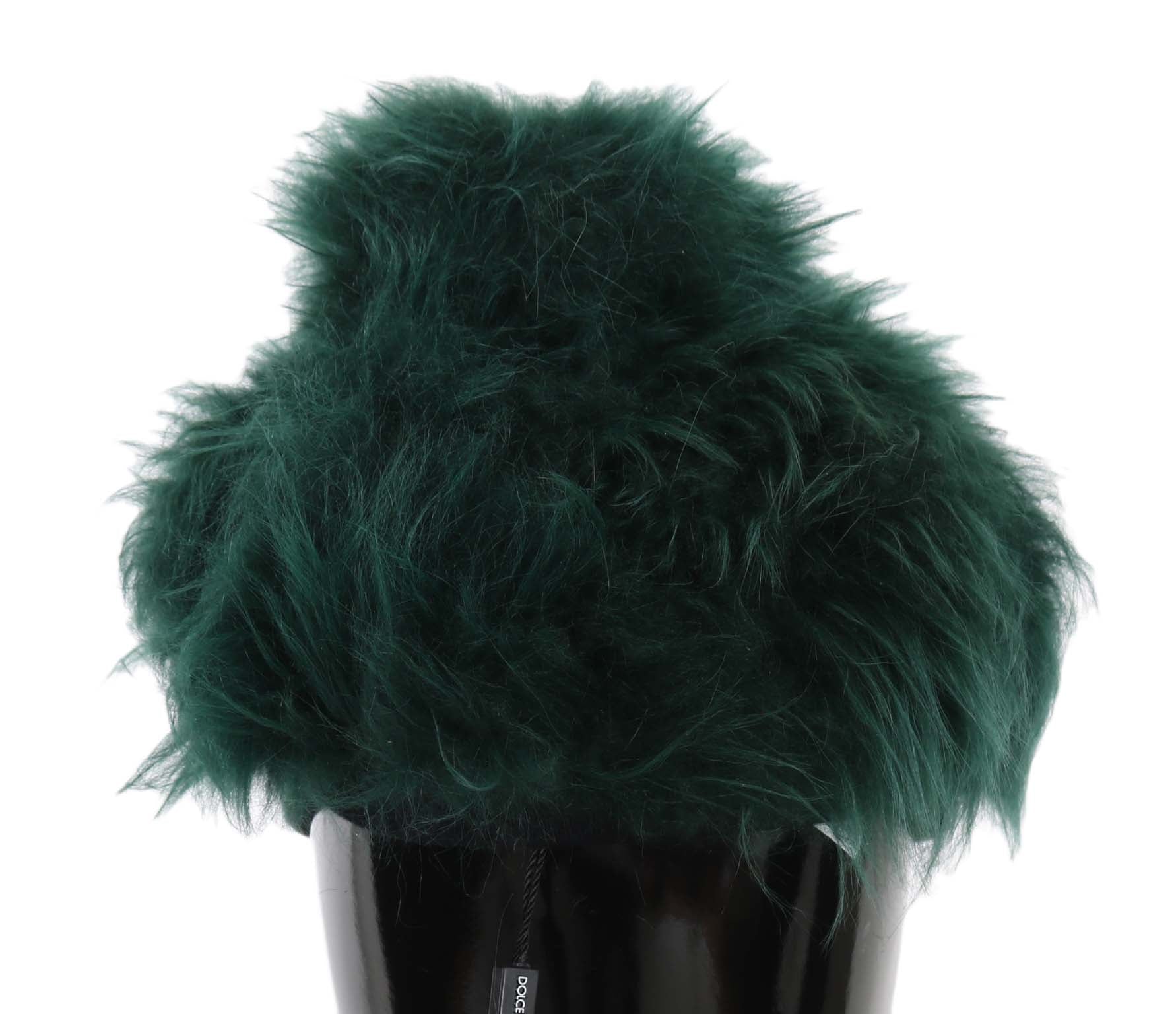 Dolce & Gabbana Elegant Emerald Cashmere Cloche Cap - Luksusmuotia Dolce & Gabbana - Tutustu YVES JAVANNI® 