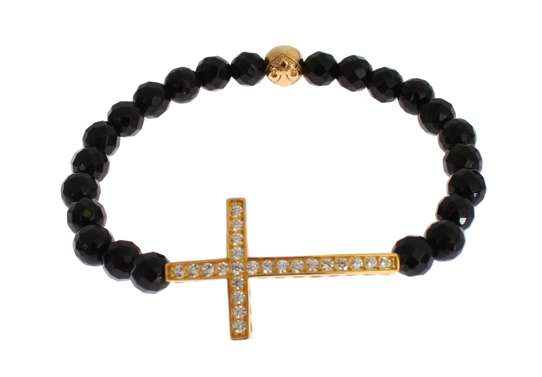 Nialaya Gold Plated Sterling Bracelet with CZ Diamond Cross - Luksusmuotia Nialaya - Tutustu YVES JAVANNI® 