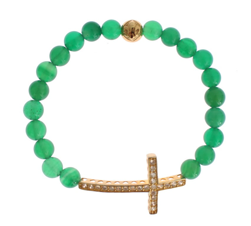 Nialaya Elegant Green Jade Bead & Gold Plated Bracelet - Luksusmuotia Nialaya - Tutustu YVES JAVANNI® 