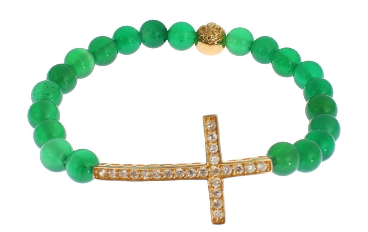 Nialaya Elegant Green Jade Bead & Gold Plated Bracelet - Luksusmuotia Nialaya - Tutustu YVES JAVANNI® 