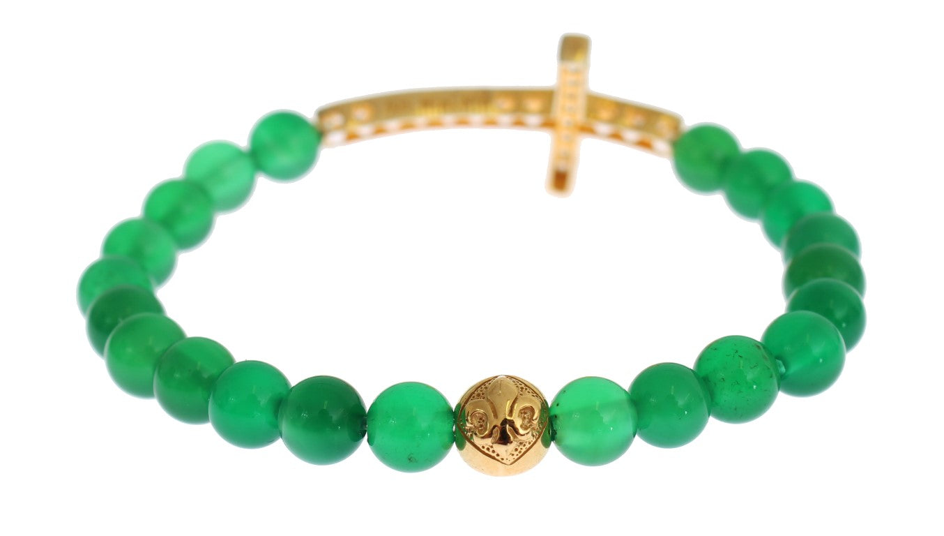 Nialaya Elegant Green Jade Bead & Gold Plated Bracelet - Luksusmuotia Nialaya - Tutustu YVES JAVANNI® 