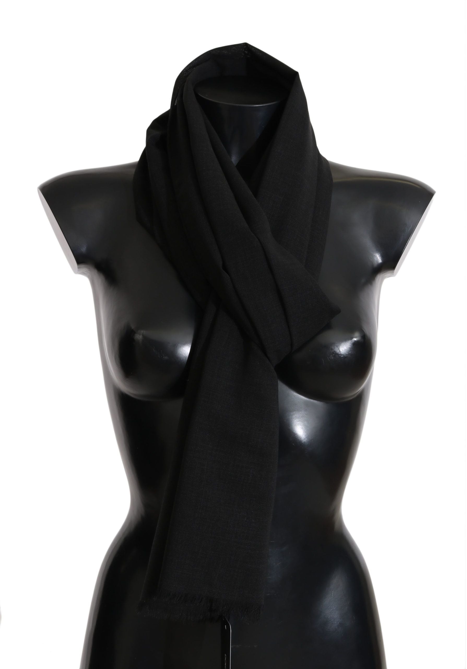 Dolce & Gabbana Elegant Black Wool Blend Scarf - Luksusmuotia Dolce & Gabbana - Tutustu YVES JAVANNI® 