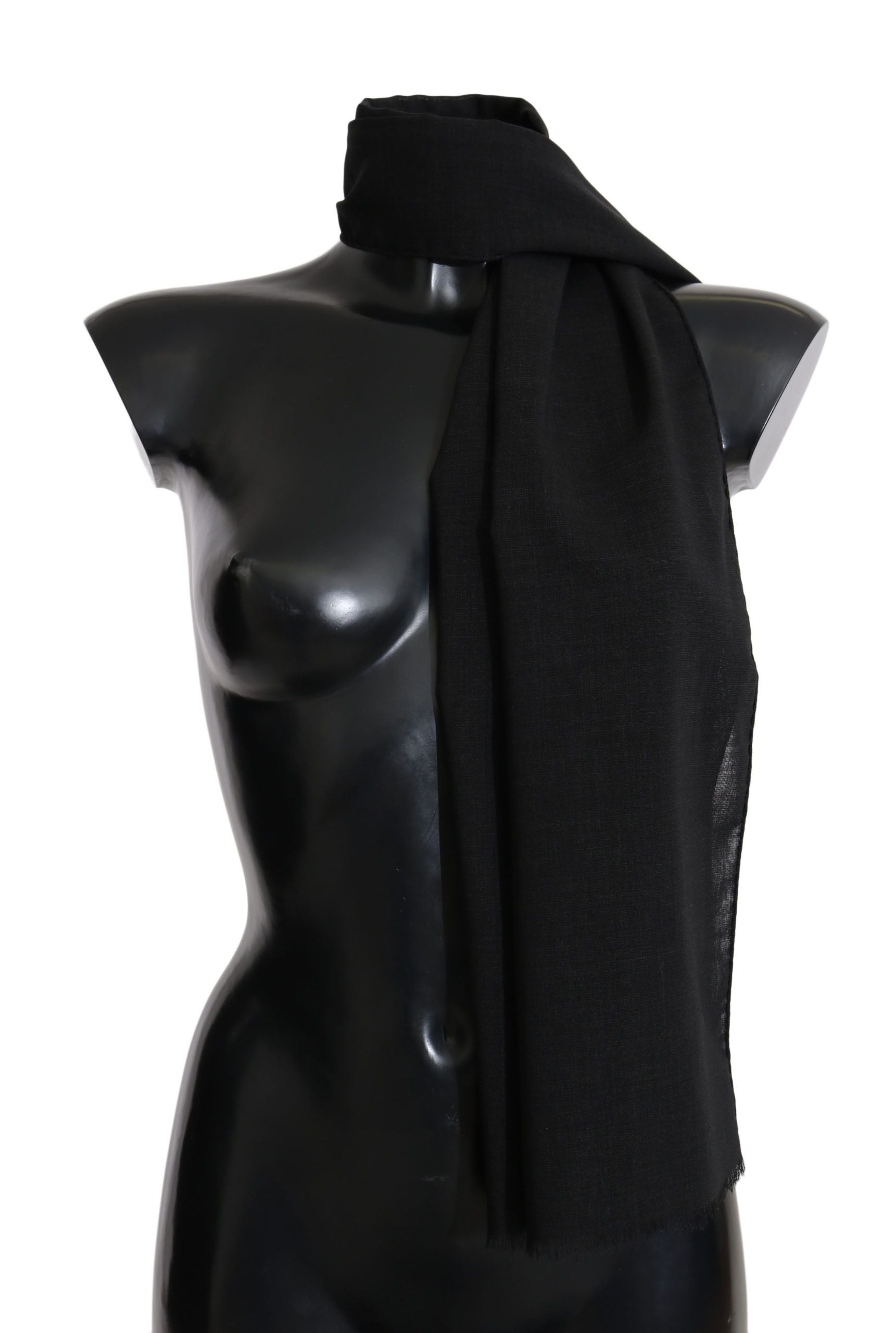 Dolce & Gabbana Elegant Black Wool Blend Scarf - Luksusmuotia Dolce & Gabbana - Tutustu YVES JAVANNI® 