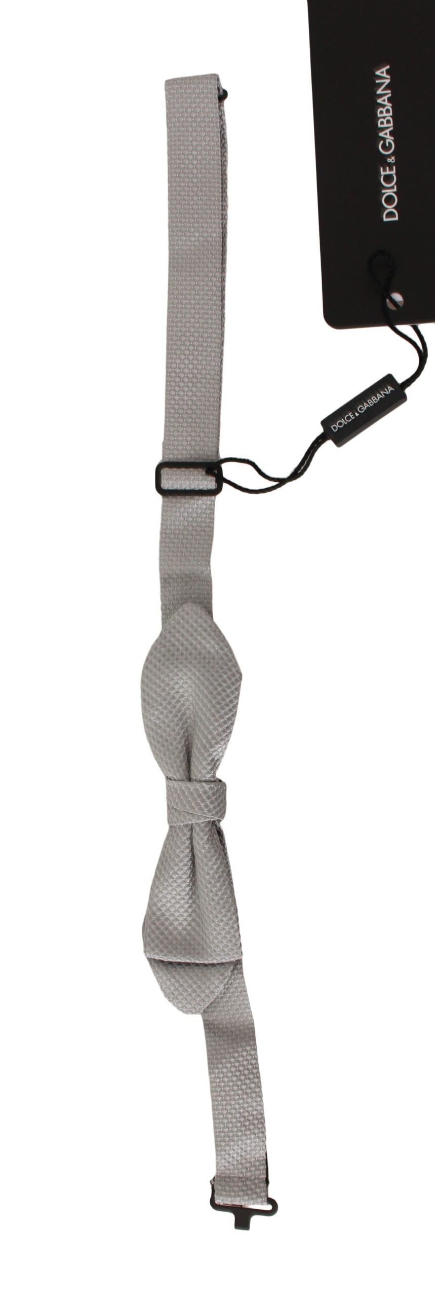 Dolce & Gabbana Elegant Silk Gray Bow Tie - Luksusmuotia Dolce & Gabbana - Tutustu YVES JAVANNI® 