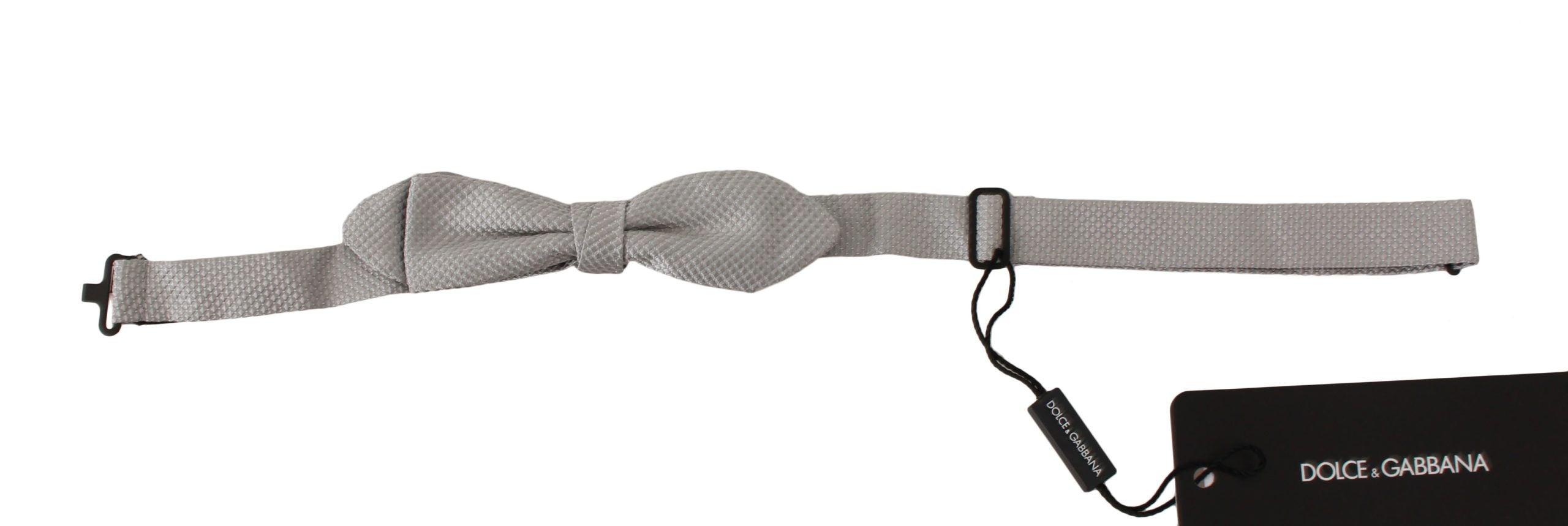 Dolce & Gabbana Elegant Silk Gray Bow Tie - Luksusmuotia Dolce & Gabbana - Tutustu YVES JAVANNI® 