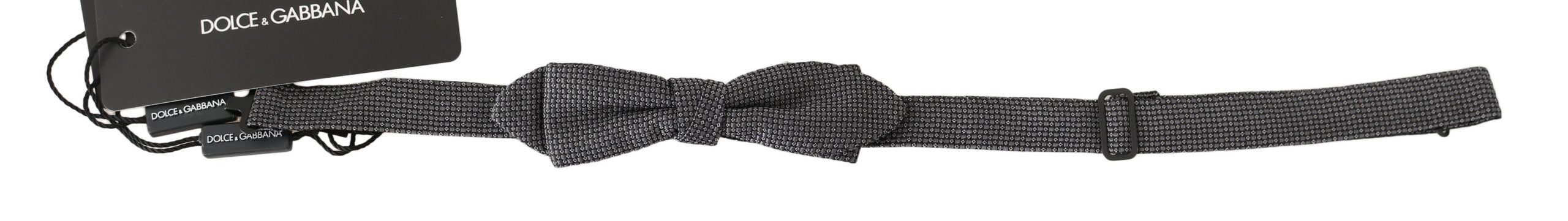 Dolce & Gabbana Elegant Gray Silk Bow Tie - Luksusmuotia Dolce & Gabbana - Tutustu YVES JAVANNI® 