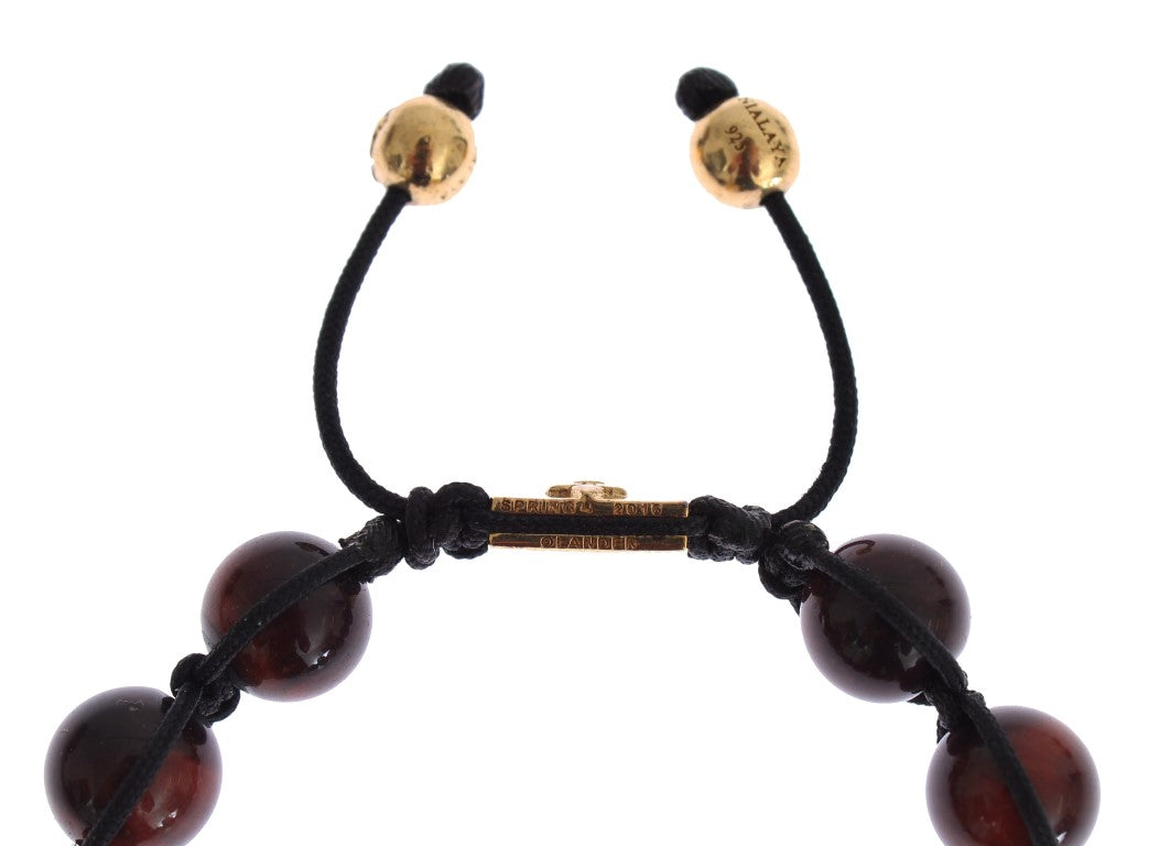 Nialaya Radiant Red Tiger Eye & CZ Gold Bracelet - Luksuslaukut ja asusteet Nialaya - Tutustu YVES JAVANNI® 