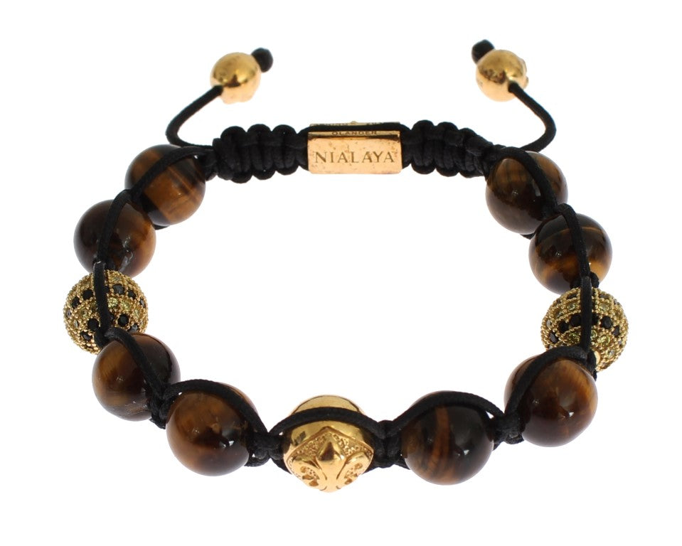 Nialaya Chic Multicolor CZ & Tigers Eye Bracelet - Luksuslaukut ja asusteet Nialaya - Tutustu YVES JAVANNI® 