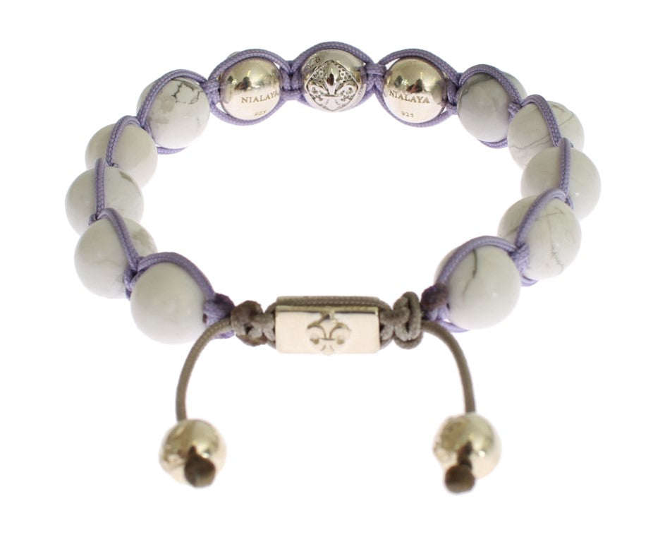 Nialaya Elegant Silver Purple CZ & Howlite Bracelet - Luksusmuotia Nialaya - Tutustu YVES JAVANNI® 