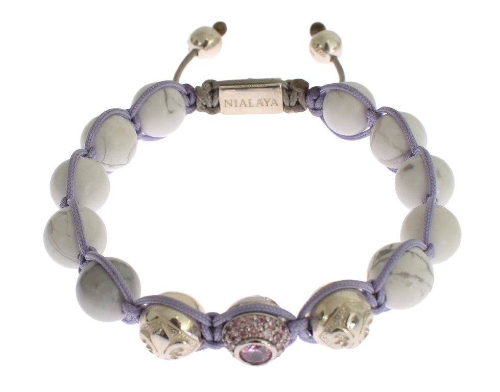 Nialaya Elegant Silver Purple CZ & Howlite Bracelet - Luksusmuotia Nialaya - Tutustu YVES JAVANNI® 